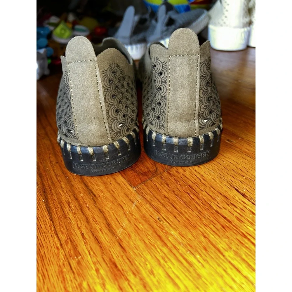 Ilse Jacobsen Womens Tulip 139 Grey Perforated Flat Sneaker‎ 38 7.5 8